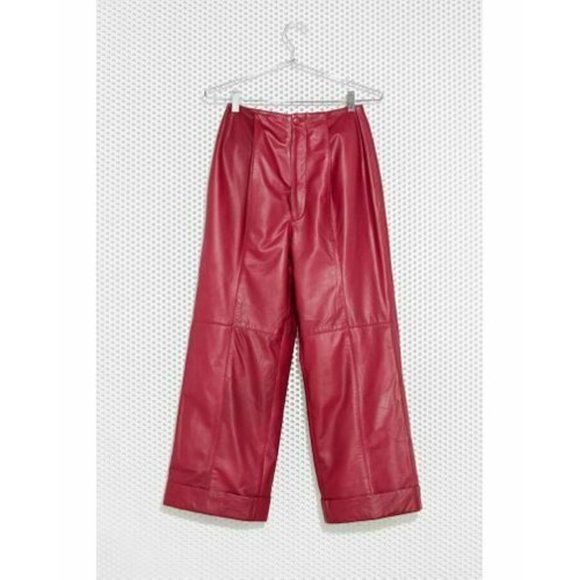 M.a.c X Runner High Rise Pleated Leather Pants - Picture 3 of 12